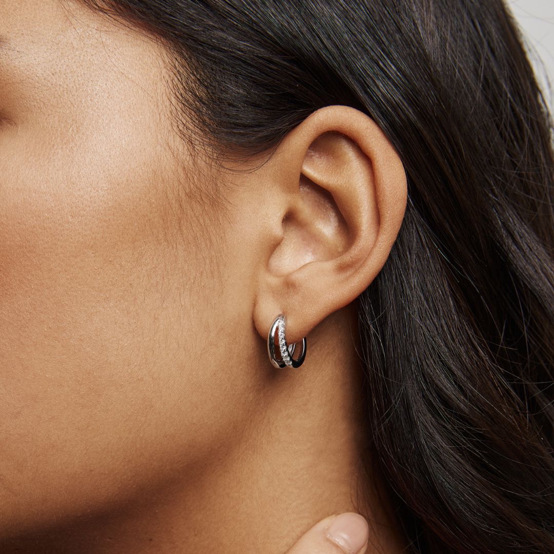 Goal hoops earrings