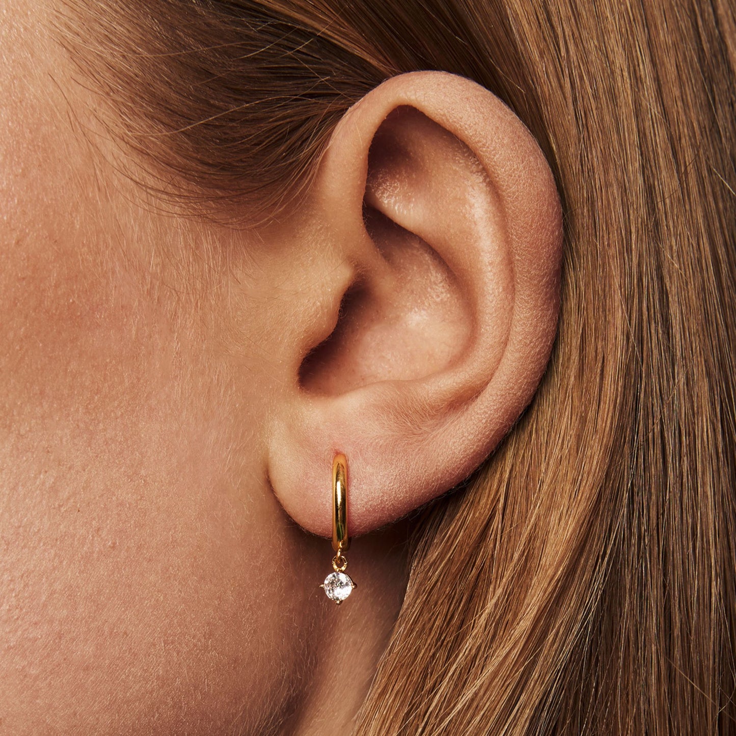 Petite Sparkling hoops earrings