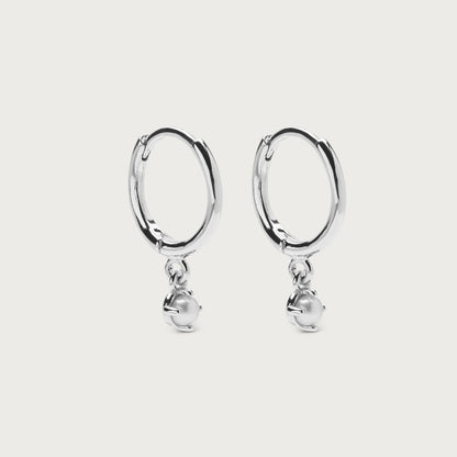 Petite Pearly hoops earrings