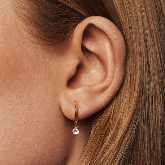 Petite Sparkling hoops earrings